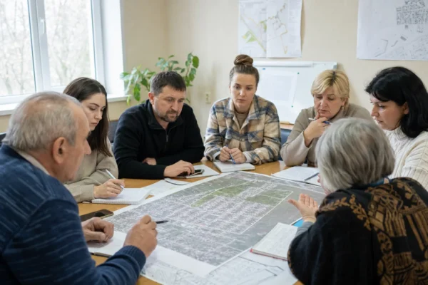 Мешканці обговорюють план району під час громадської консультації
